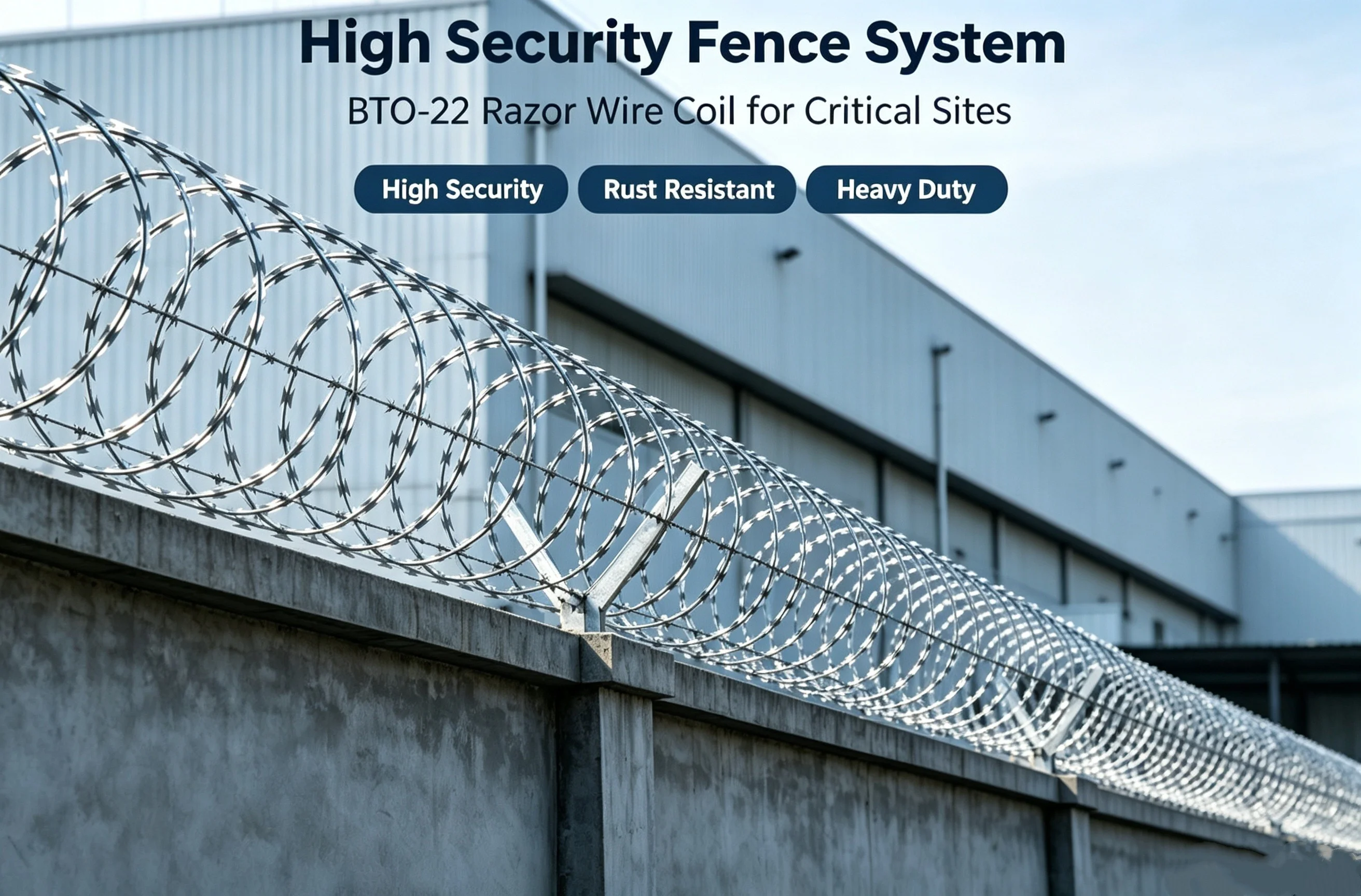 High-Security Perimeter Protection for Critical Sites with Razor Wire Fence